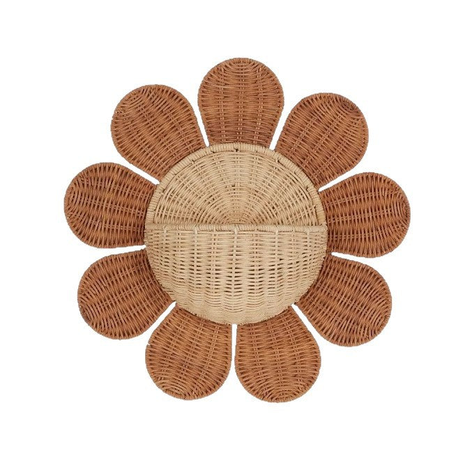 Nordic Rattan Wall Hanging Basket Key Organizer Storage Basket for Bathroom, Guesthouse, Kids' Room, Wall Decor and Storage