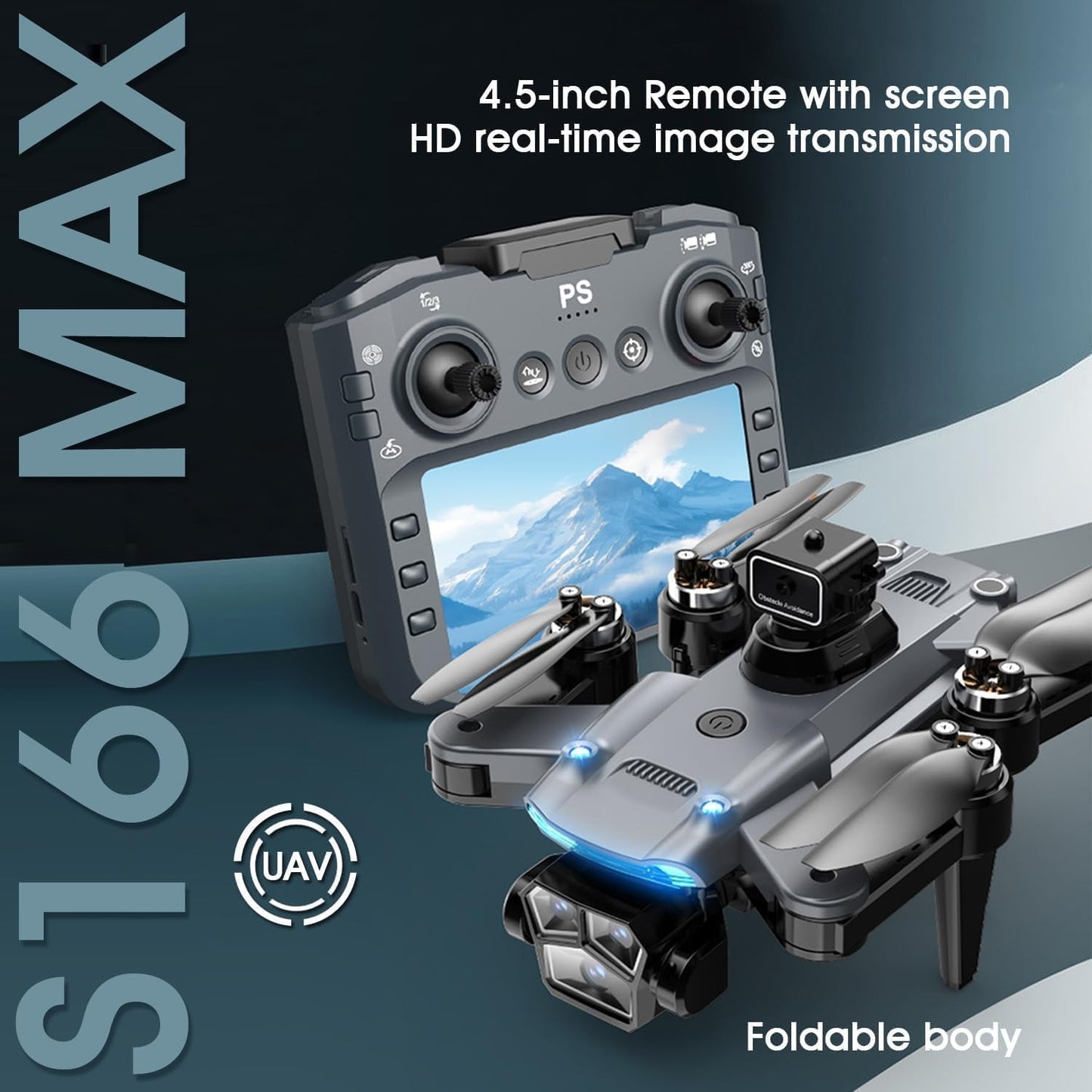 4K Drone with Camera for Adults, Foldable Quadcopter with 4.3" Screen Remote Controller, Brushless Motor,Obstacle Avoidance,Under 249g
