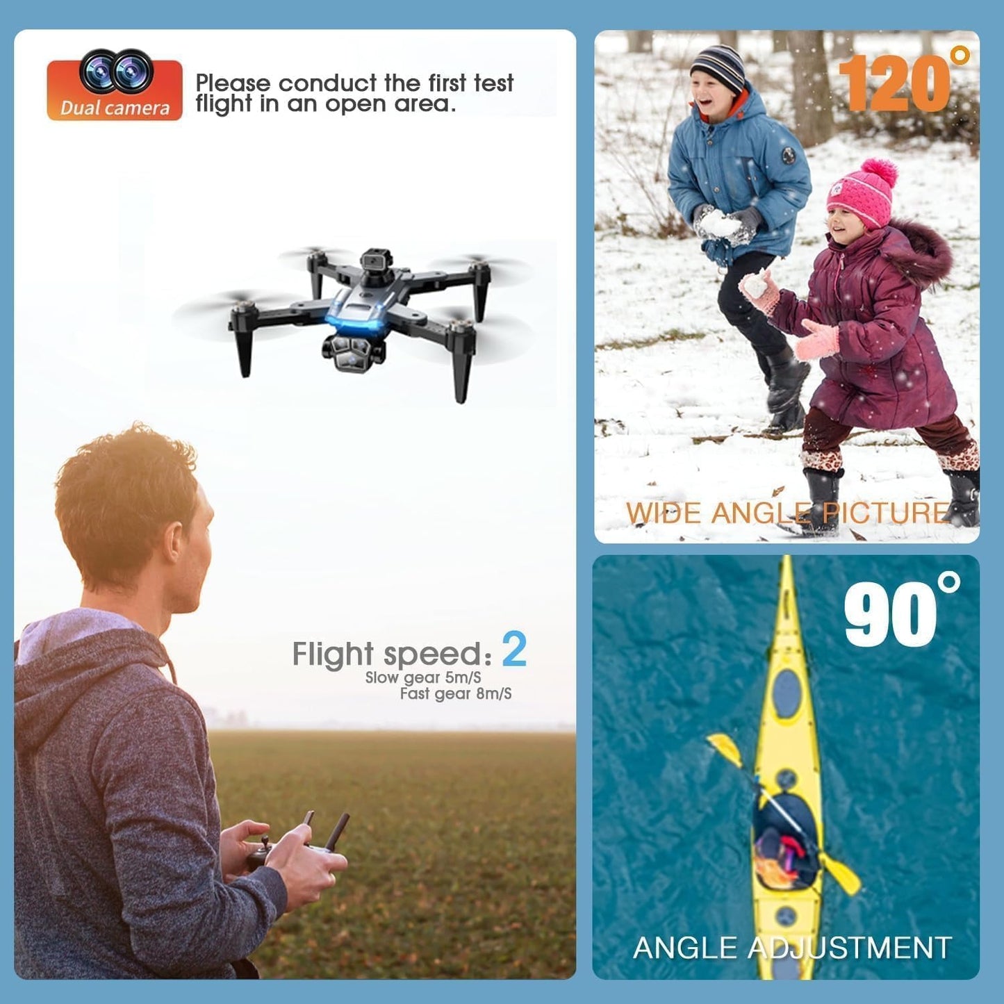 4K Drone with Camera for Adults, Foldable Quadcopter with 4.3" Screen Remote Controller, Brushless Motor,Obstacle Avoidance,Under 249g