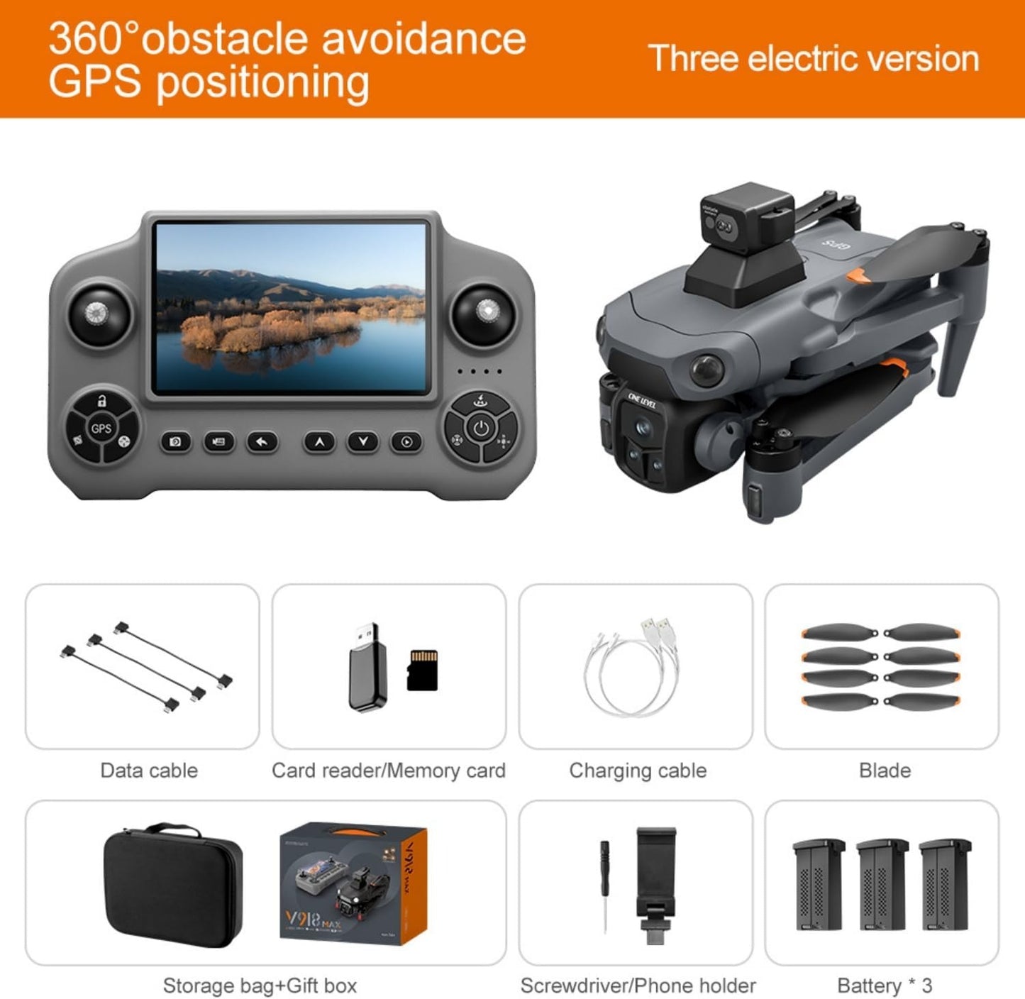 Drones with Camera for Adults 4K, Under 249g Foldable Quadcopter, 8k Camera Drone with large screen controler and GPS Auto Return, Follow Me, Easy for Beginners,3 batteries