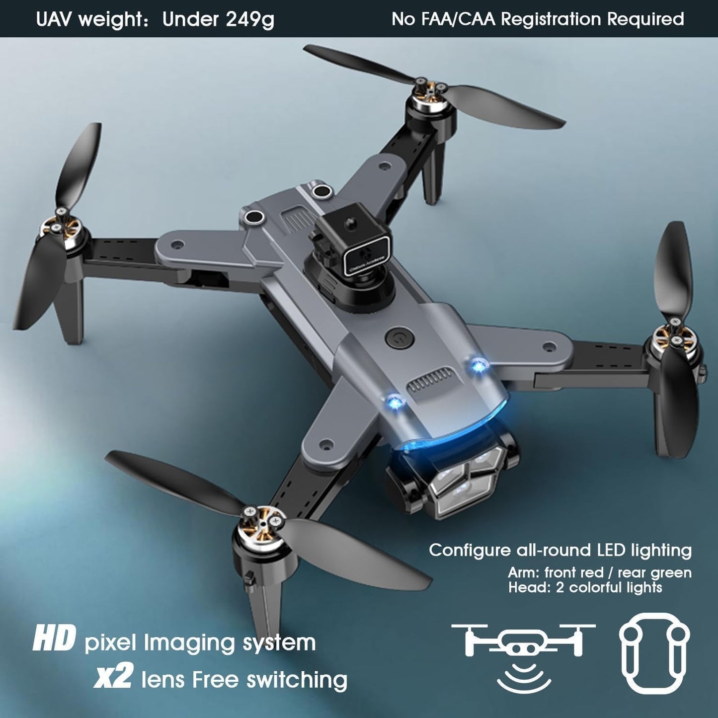 4K Drone with Camera for Adults, Foldable Quadcopter with 4.3" Screen Remote Controller, Brushless Motor,Obstacle Avoidance,Under 249g