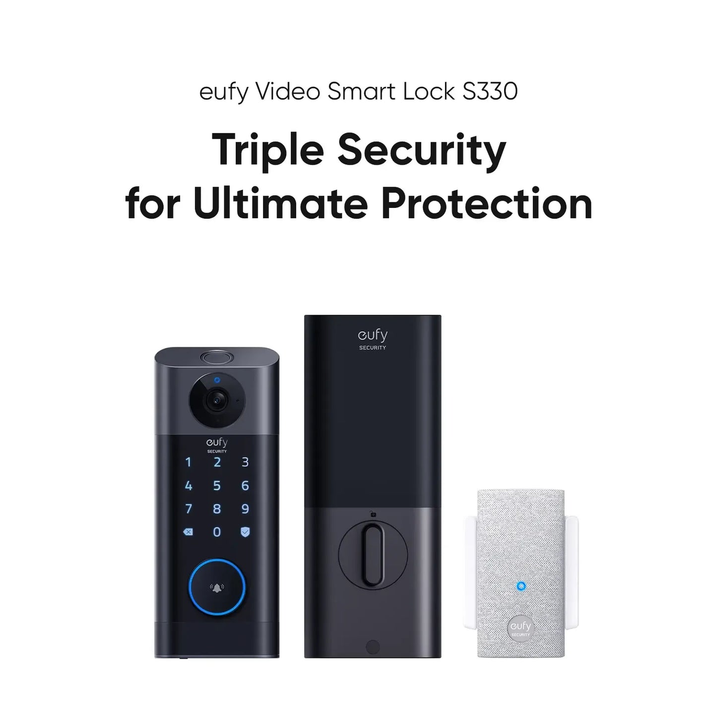 ALEFPEER Security Video Smart Lock S330, 3-in-1 Camera+Doorbell+Fingerprint Keyless Entry Door Lock, ,BHMA, WiFi Door Lock,App Remote Control,Doorbell Camera with Chime,No Monthly Fee,SD Card Required